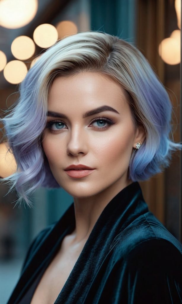 "Platinblonde Kurzhaarfrisuren liegen 2025 voll im Trend. Sie verleihen einen frischen, modernen Look und lassen die Gesichtszüge weicher und jünger wirken. Eine stilvolle Wahl für selbstbewusste Frauen."