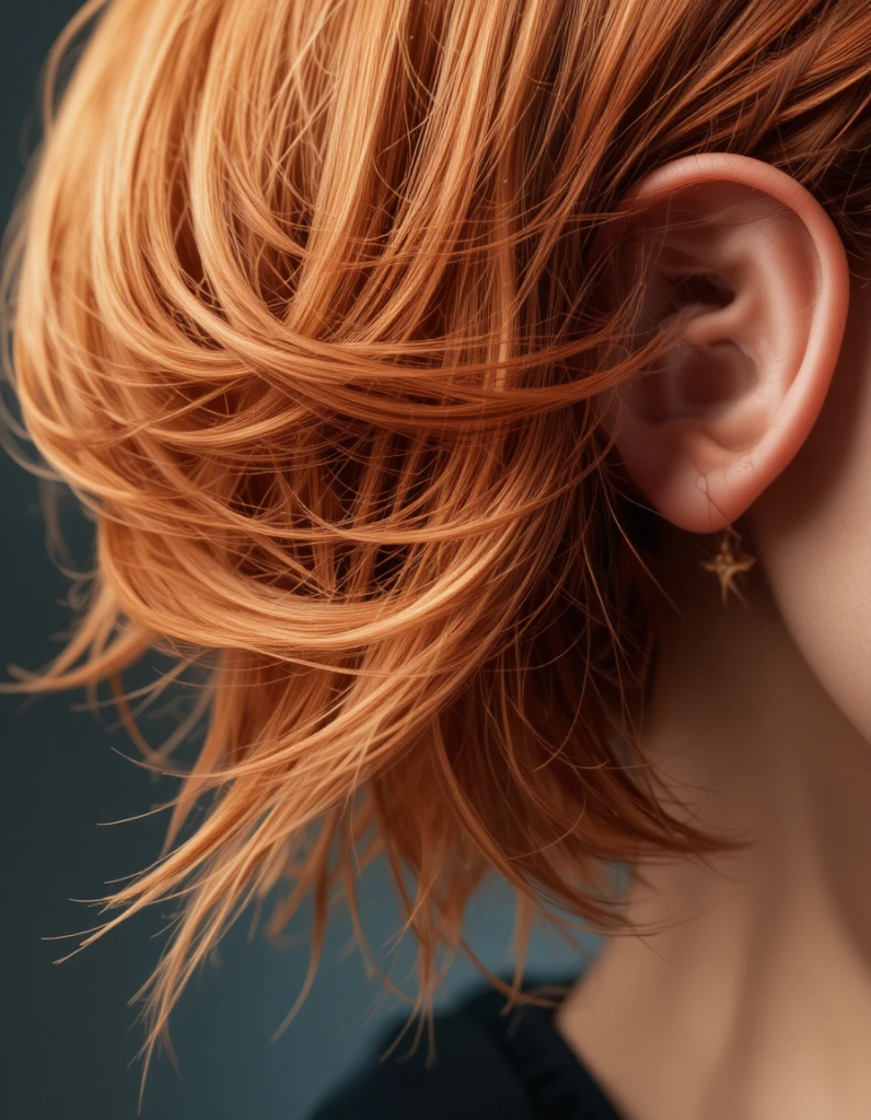 Orange Pixie-Cut im Detail: Vier Ansichten des perfekten Kurzhaarschnitts für Frauen ab 50