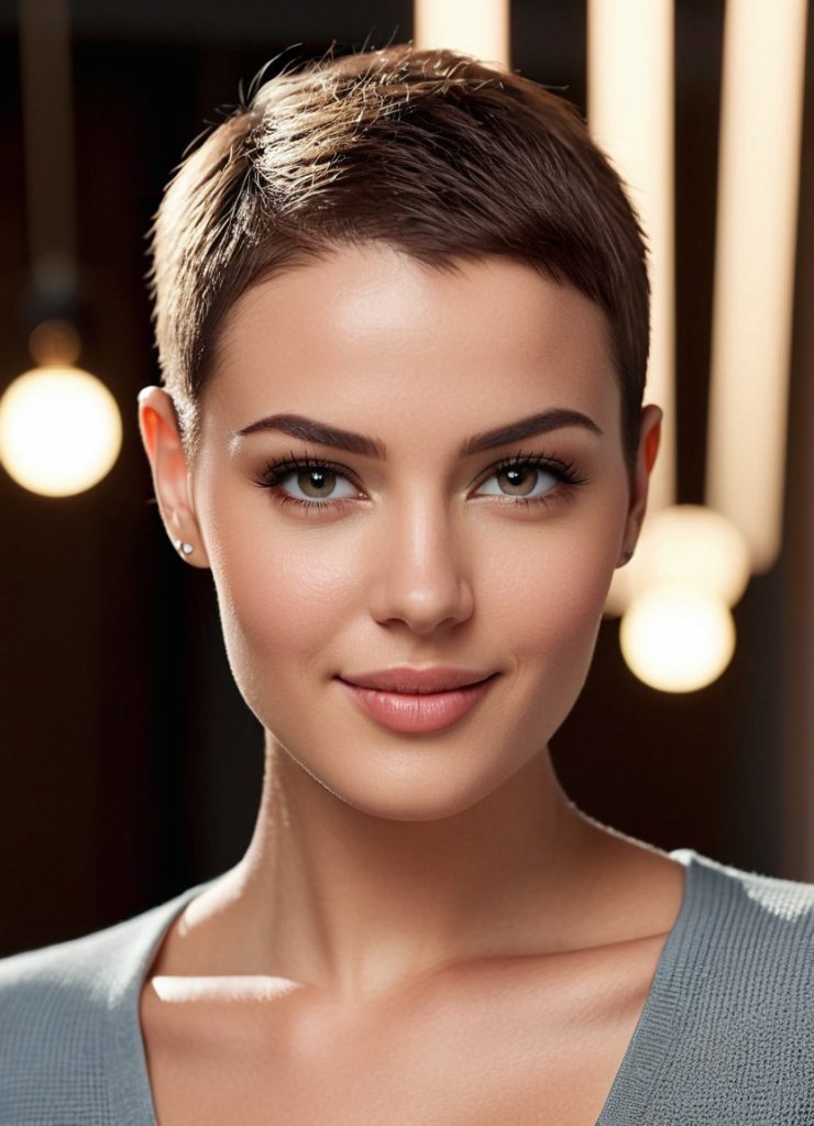 Stilvoll, selbstbewusst und unwiderstehlich – der Buzz Cut zeigt wahre Frauenpower.