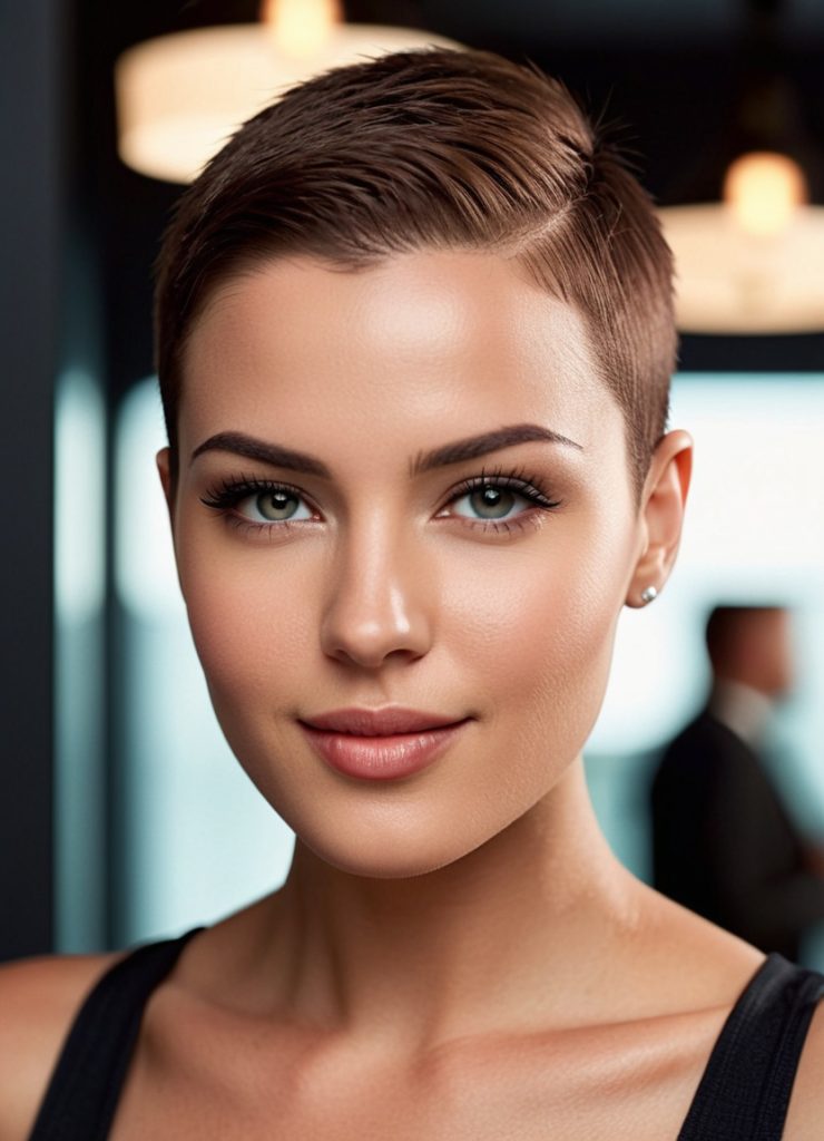 Stilvoll, selbstbewusst und unwiderstehlich – der Buzz Cut zeigt wahre Frauenpower.