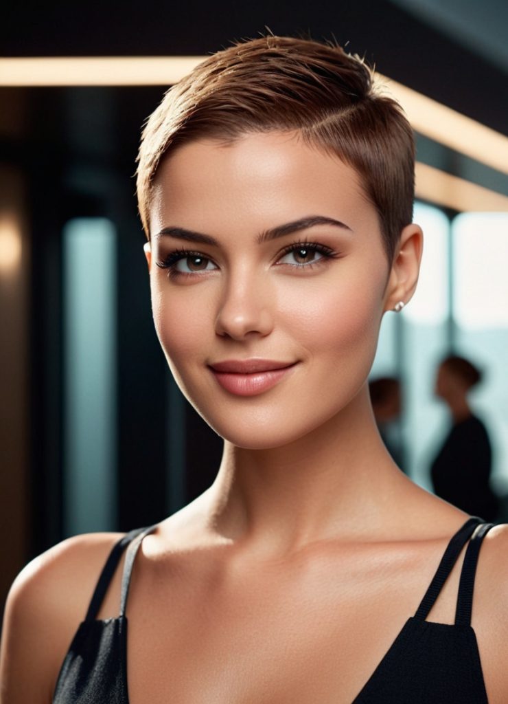 Stilvoll, selbstbewusst und unwiderstehlich – der Buzz Cut zeigt wahre Frauenpower.